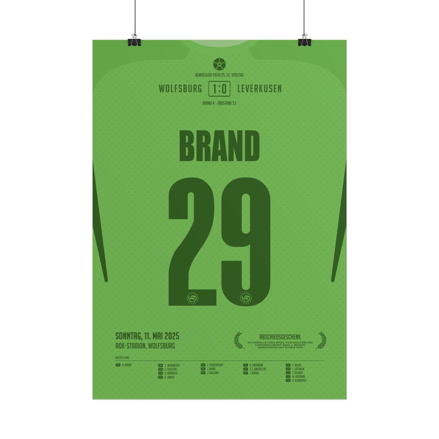 Jule Brand | 29 • "Letztes Spiel, letztes Tor – ein Abschied mit Ansage" • 11.05.2025