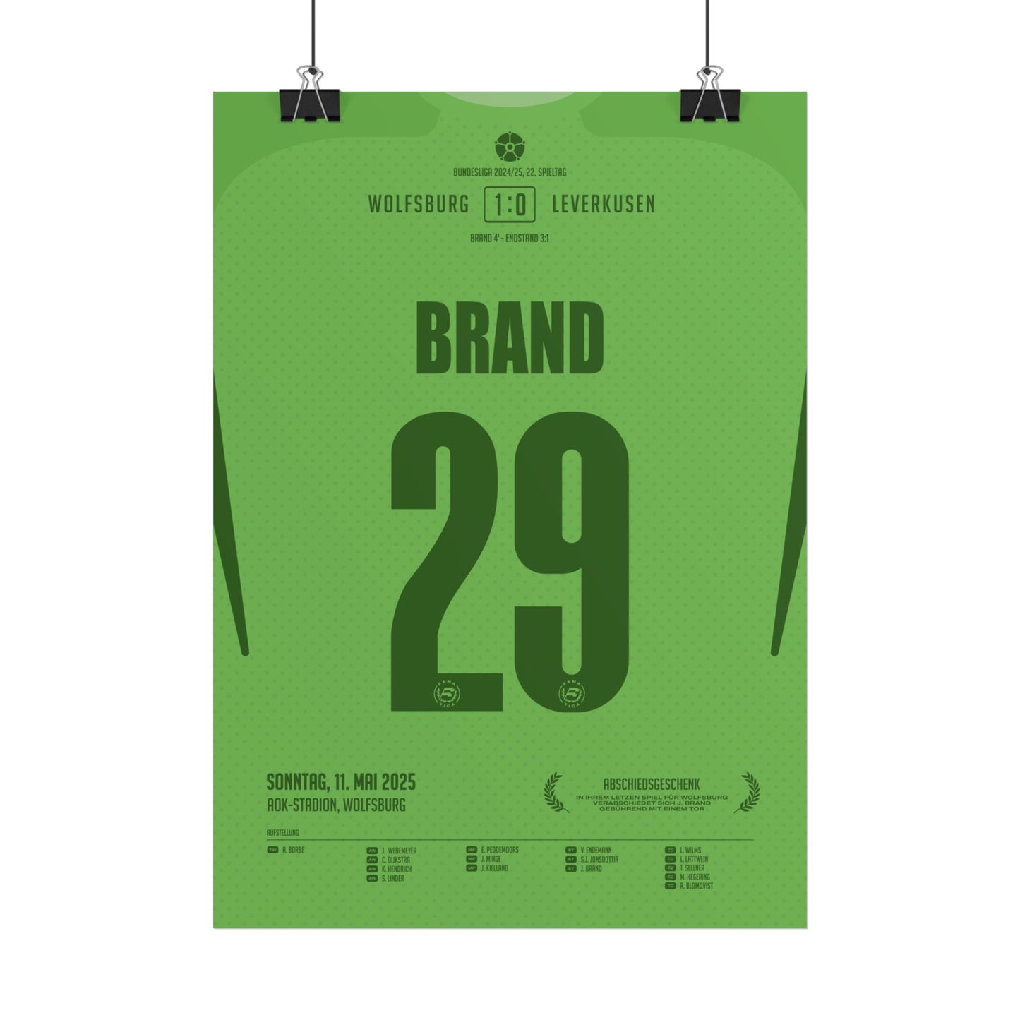 Jule Brand | 29 • "Letztes Spiel, letztes Tor – ein Abschied mit Ansage" • 11.05.2025