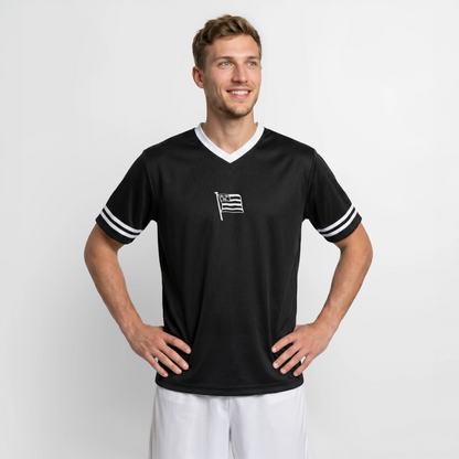 Unisex Football Mesh Shirt • Fahne - Schwarz/Weiß