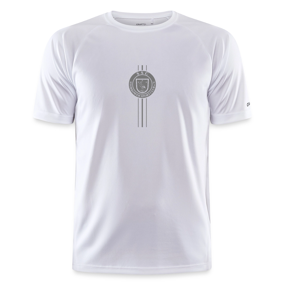 CRAFT Trainings-Shirt "Wappen-Streifen" - Weiß