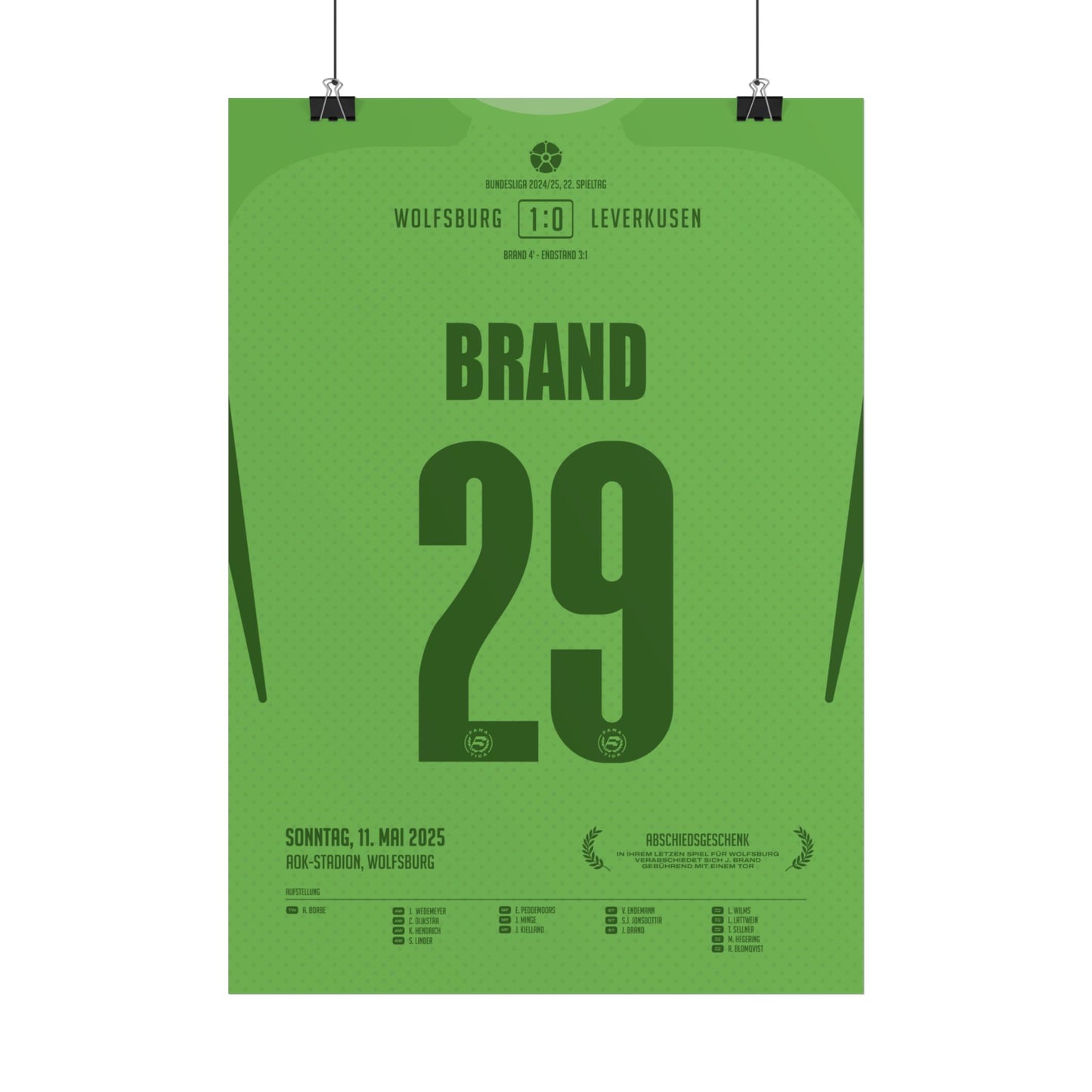 Jule Brand | 29 • "Letztes Spiel, letztes Tor – ein Abschied mit Ansage" • 11.05.2025