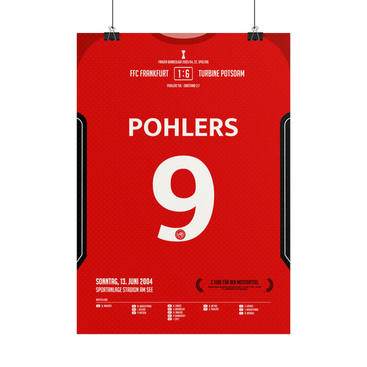 Conny Pohlers  | 9 • "Drei Tore für die Meisterschaft" • 13.06.2004